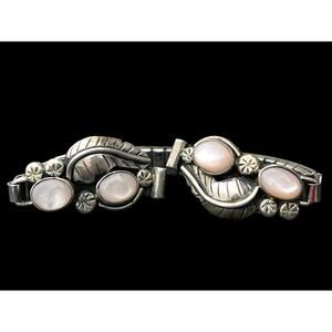 Navajo Sterling Silver Onyx Watch Tips w/stretch band Native Southwestern